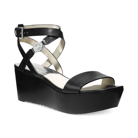 michael kors jalita charm sandal black size 8|Michael Kors Jalita Charm Wedge Sandal Black Women's 9.5 M US.